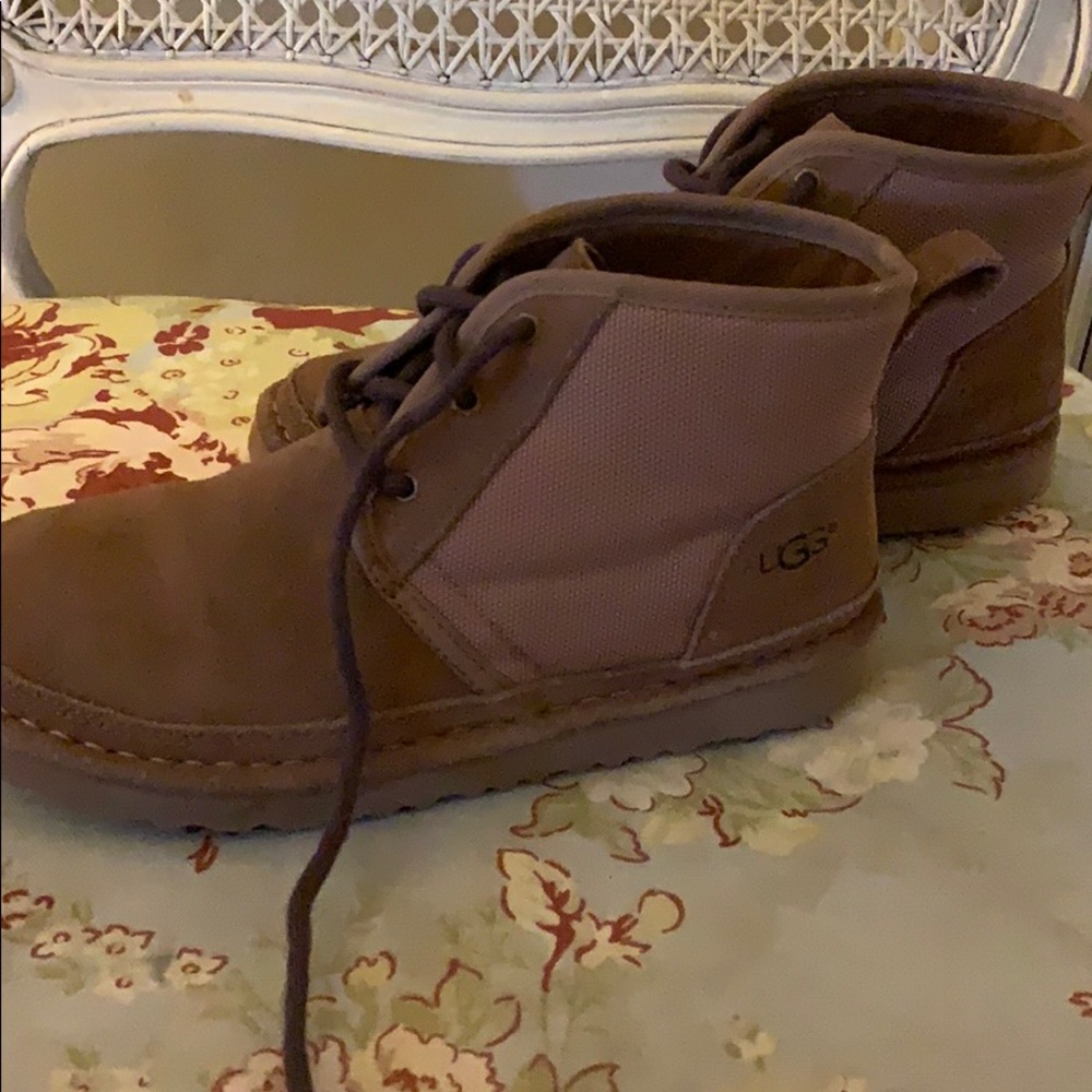 Boys Ugg unlined chukka boots, size 6, chestnut